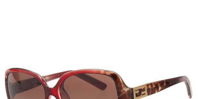 Dámské červeno-hnědé sluneční brýle Fendi