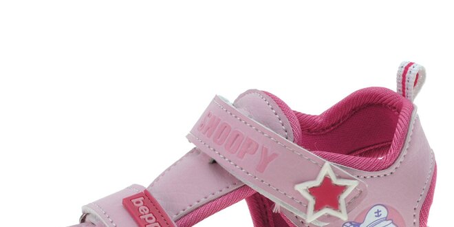 Dětské růžové kožené sandálky Beppi