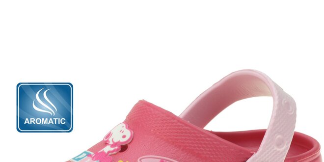 Dětské růžové gumové pantofle Beppi s vůní