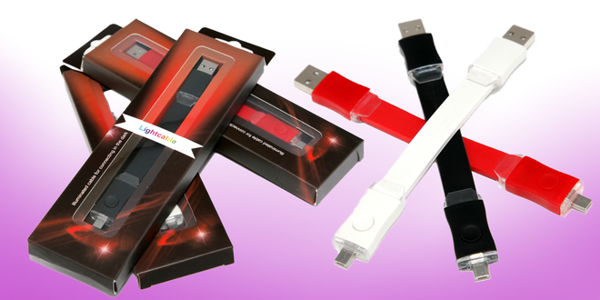 Svítící USB kabel ve třech barvách