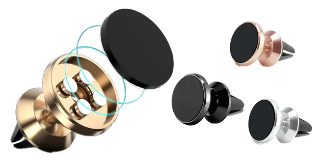 Kovový otočný magnetický držák na mobil do mřížky