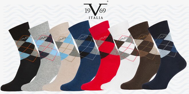 Balení 5 párů business ponožek 19V69 Italia