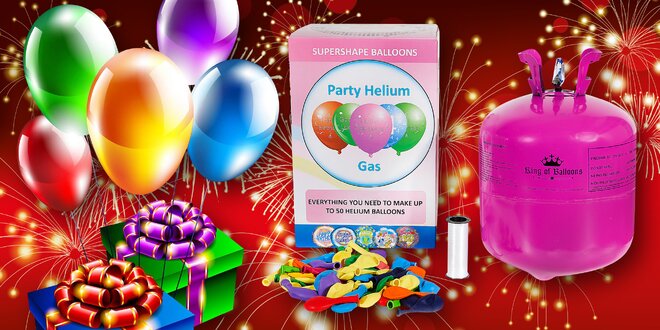 Láhev s heliem a balónky na pořádnou párty