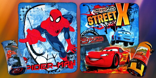 Dětská fleecová deka - Spiderman nebo Cars