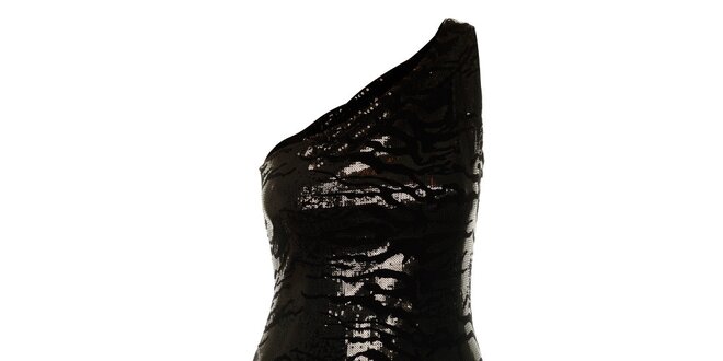 Dámské černé flitrované šaty Guess s tygřím vzorem