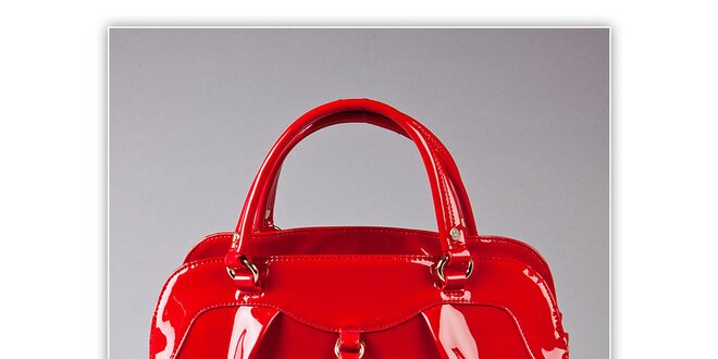 Dámská červená lakovaná kabelka s visačkou Ferré Milano