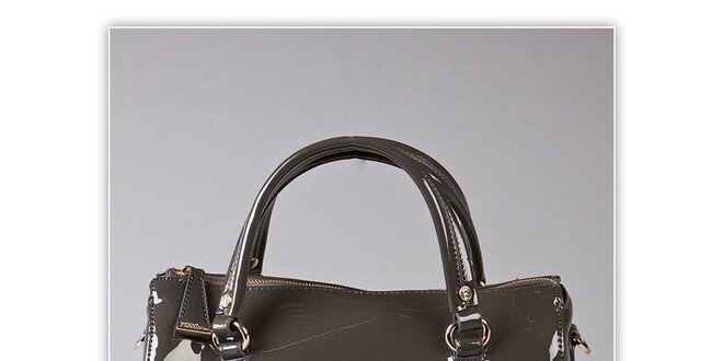 Dámská šedá lakovaná kabelka s odnímatelným popruhem Ferré Milano