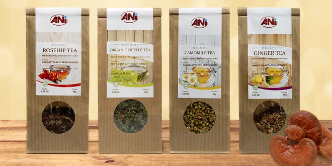 Prvotřídní čaje z celého světa s houbou Reishi