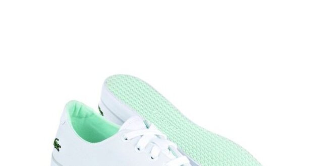 Dámské bílo-zelené textilní tenisky Lacoste