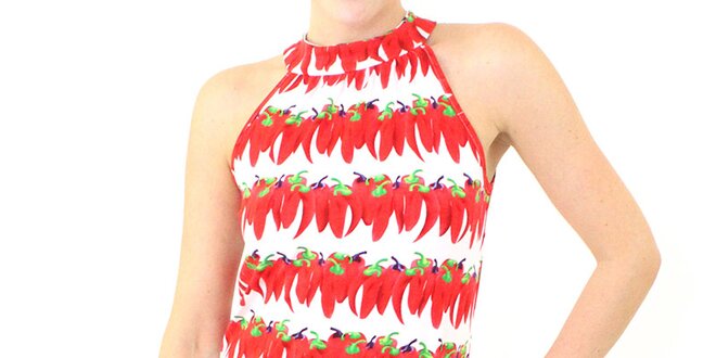 Dámské letní šaty Smashed Lemon s potiskem chilli papriček