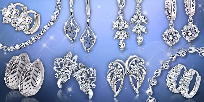 Třpytivé náušnice a náramky La Diamantina