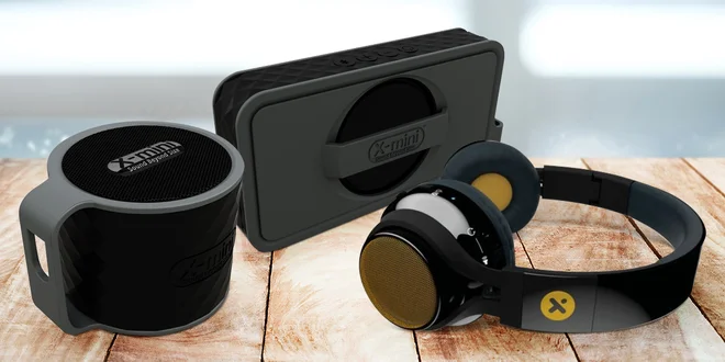 Hybridní bluetooth sluchátka a reproduktory značky X-Mini