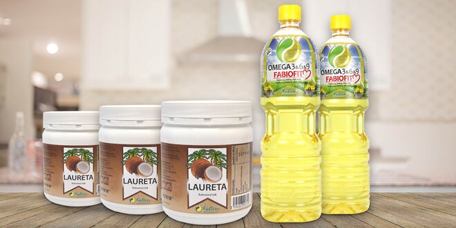 Kokosový olej Laureta a směs olejů FABIOFIT