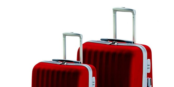 Set dvou červených kufrů na kolečkách Valisa