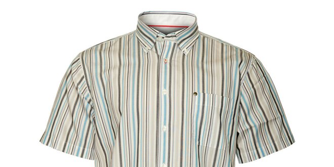Pánská šedo-modrá proužkovaná košile TBS