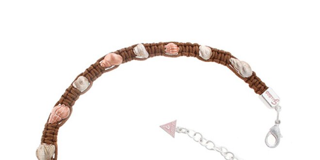 Dámský textilní náhrdelník Guess s perleťovými lasturkami