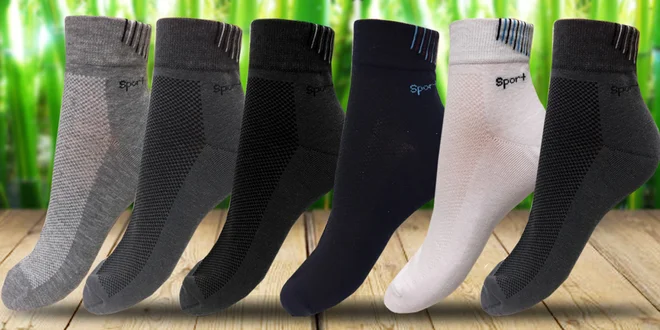 Balení 6 párů sportovních bambusových ponožek