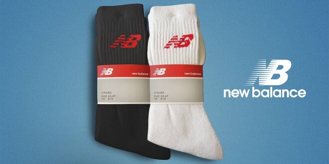 3 páry sportovních ponožek New Balance a KangaROOS