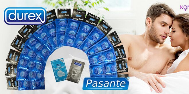Letní balíčky kondomů Durex a Pasante