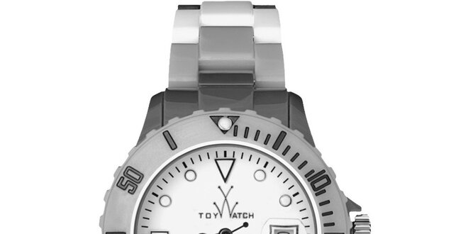 Dámské šedostříbrné plastové hodinky Toy