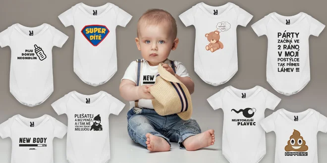 Kojenecká body trička s vtipnými nápisy