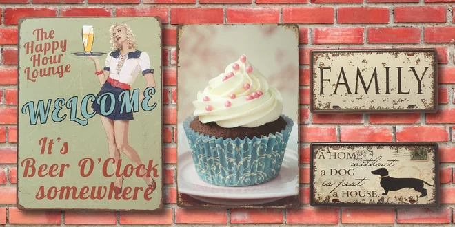 Plechové retro cedule do kavárny i obýváku