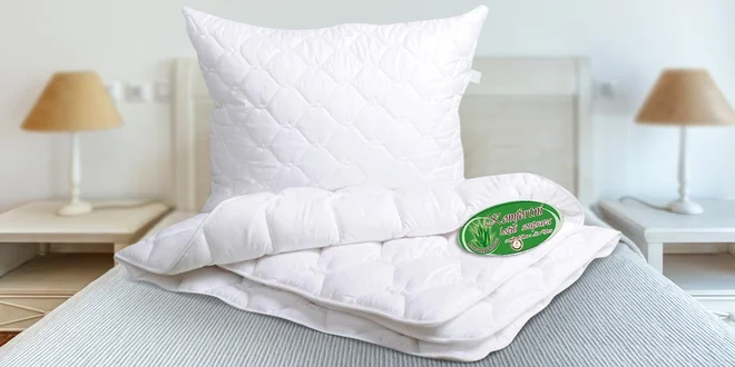 Přikrývka a polštář z mikrovlákna s Aloe vera