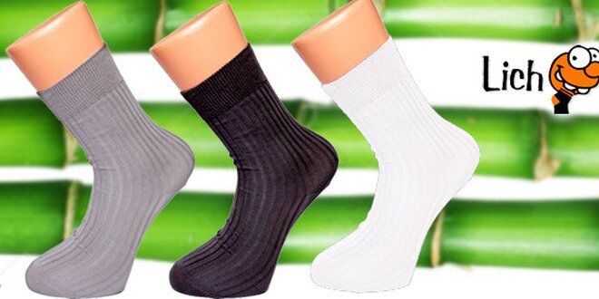 6 párů bambusových ponožek