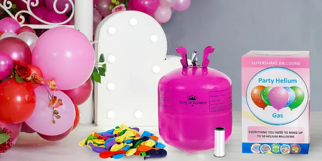 Láhev helia s 30 nebo 50 balónky k nafouknutí