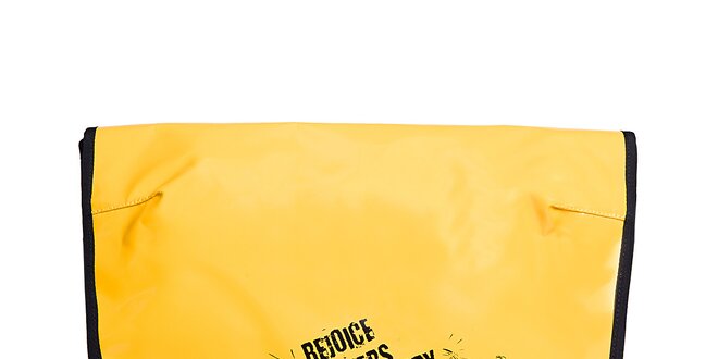 Lesklá žluto-černá vinylová taška Rejoice