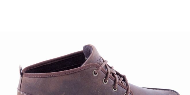 Pánské hnědé boty s bílým lemem Timberland