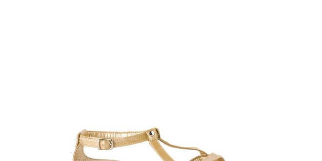 Dámské zlaté kožené sandály Lise Lindvig