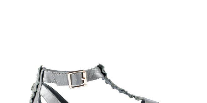 Dámské stříbrnošedé sandály Lise Lindvig s kanýry