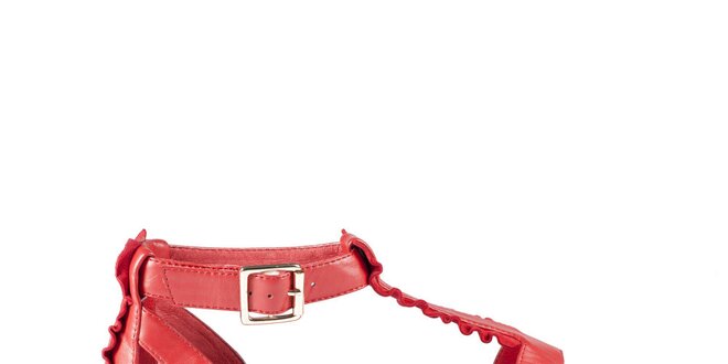 Dámské červené sandály Lise Lindvig s kanýry