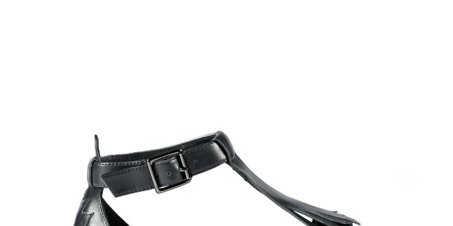 Dámské černé kožené sandály Lise Lindvig
