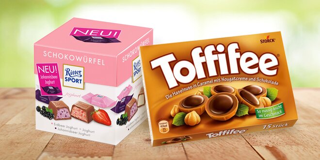 Bonboniéry Toffifee nebo čokoládky Ritter Sport