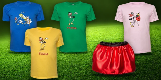 Dětská trička a sukýnky s motivem Ferdy Mravence