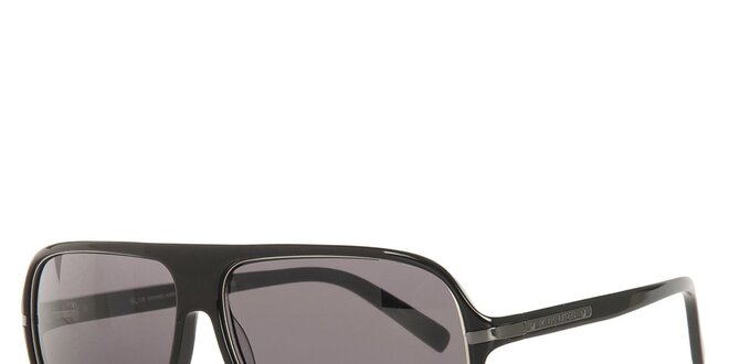 Pánské černé sluneční brýle s velkými hnědými skly Michael Kors