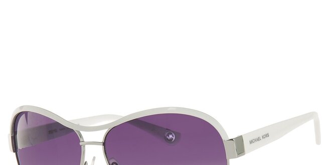 Dámské fialové sluneční brýle s bílými postranicemi Michael Kors