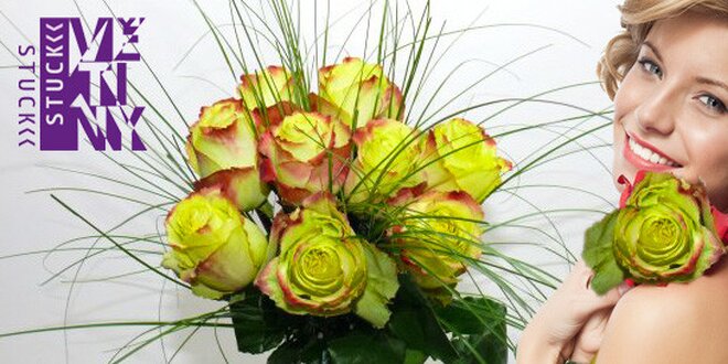 Nádherná kytice 9 netradičních kolumbijských růží Zazu