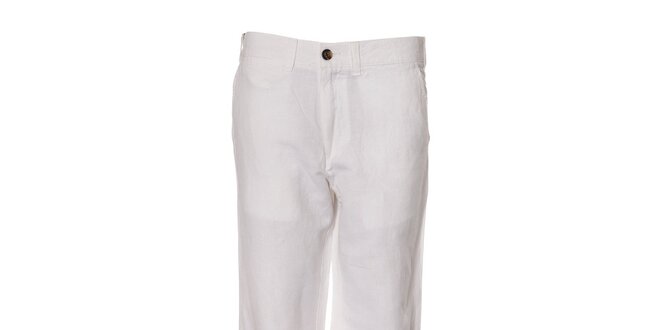 Pánské bílé lněné kalhoty Bendorff