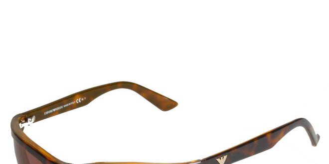 Hnědé sluneční brýle Emporio Armani se želvovinovým vzorem