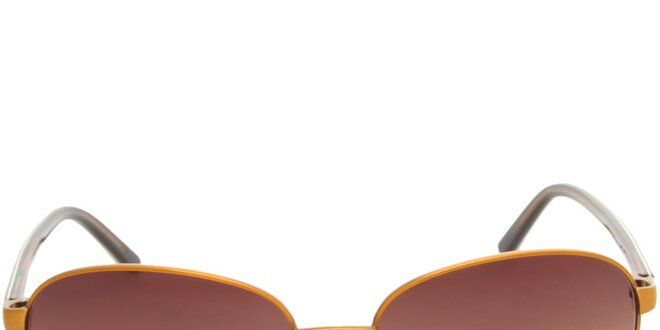 Dámské žluto-hnědé sluneční brýle Calvin Klein