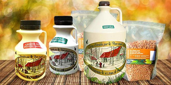 Javorové sirupy, cukr a bonbóny z Kanady