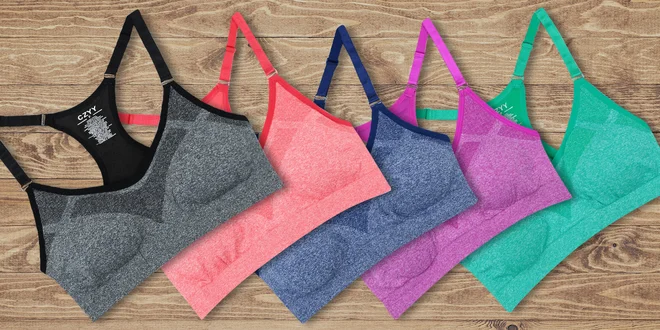 Sportovní melírované podprsenky v pěti barvách