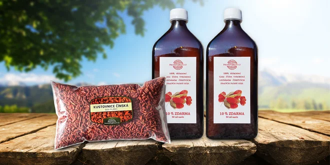 Zázračné Goji: 100% přírodní šťáva i sušené plody