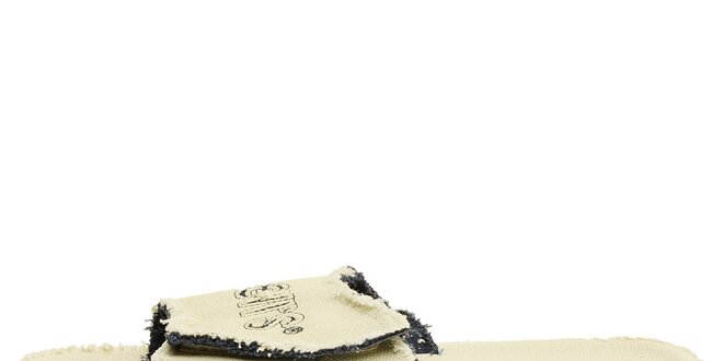 Pánské krémové pantofle Levis s tmavě modrými detaily