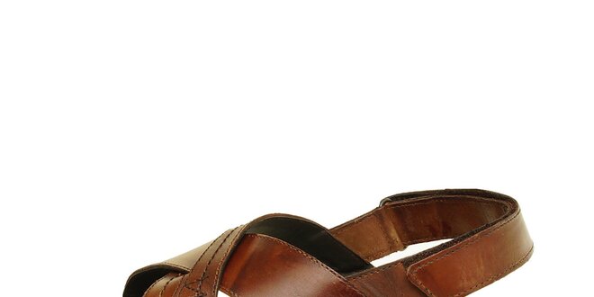 Pánské hnědé kožené sandály Levis