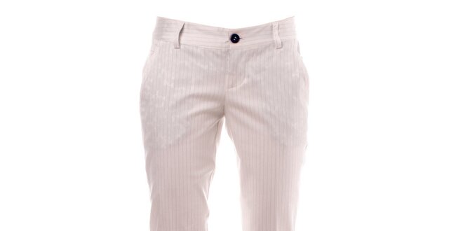 Bílé pruhované kalhoty s puky Phard
