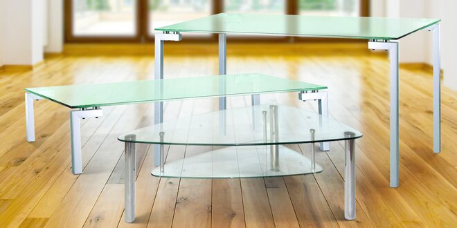 Konferenční a jídelní stoly se skleněnou deskou